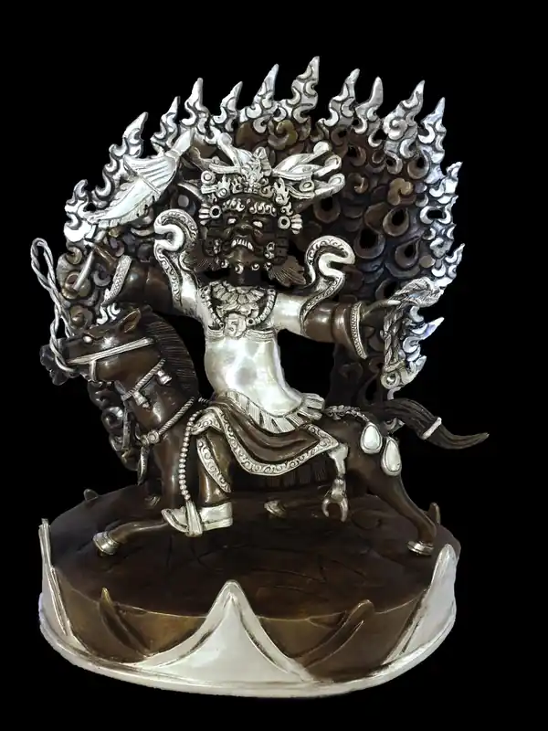 Statue en cuivre des protecteurs tibétains