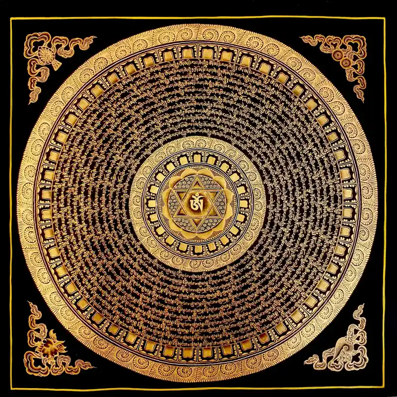 Mandala Om Mantra sur Toile en Coton