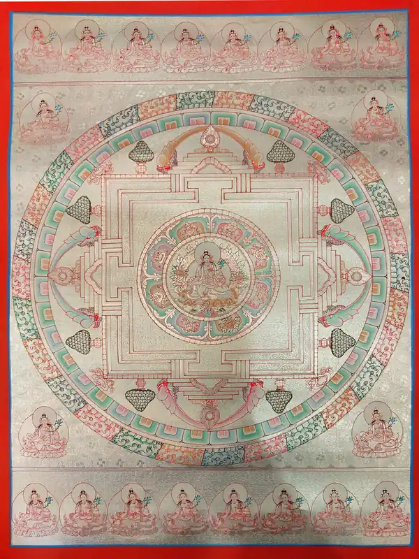 Mandala de Tara Verte sur toile de coton