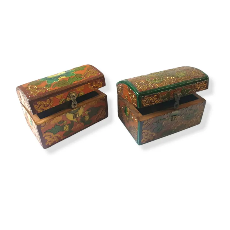 Conteneur en bois pour rituels tibétains