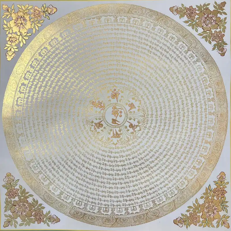Thangka Mantra Mandala en Toile de Coton