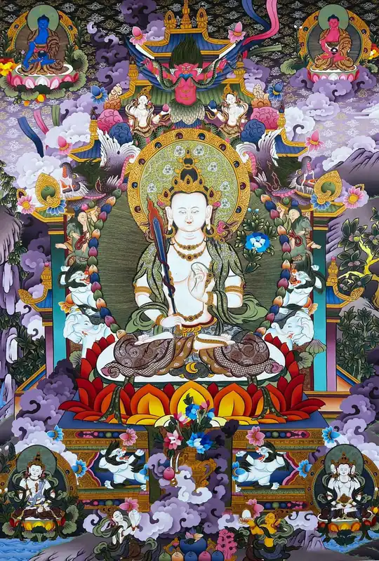 Thangka d’Aparimita sur toile en coton