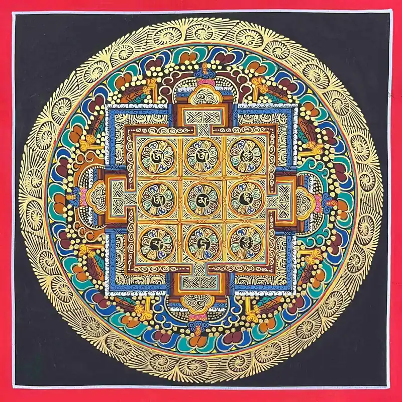 Mandala des Neuf Planètes en Toile de Coton