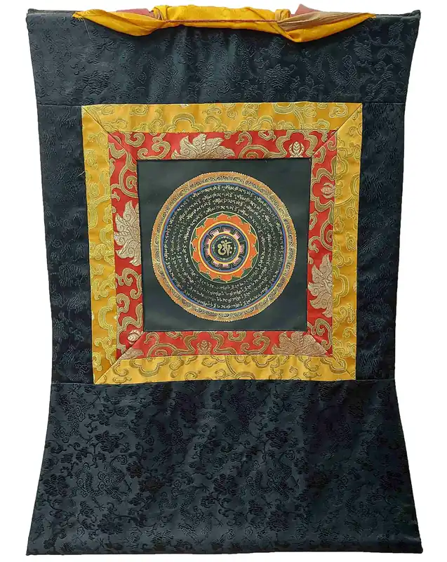 Thangka Mandala peint à la main en toile de coton