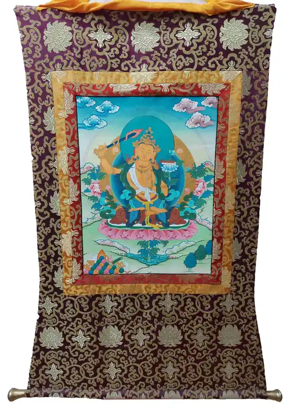 Thangka Manjushree sur toile de coton
