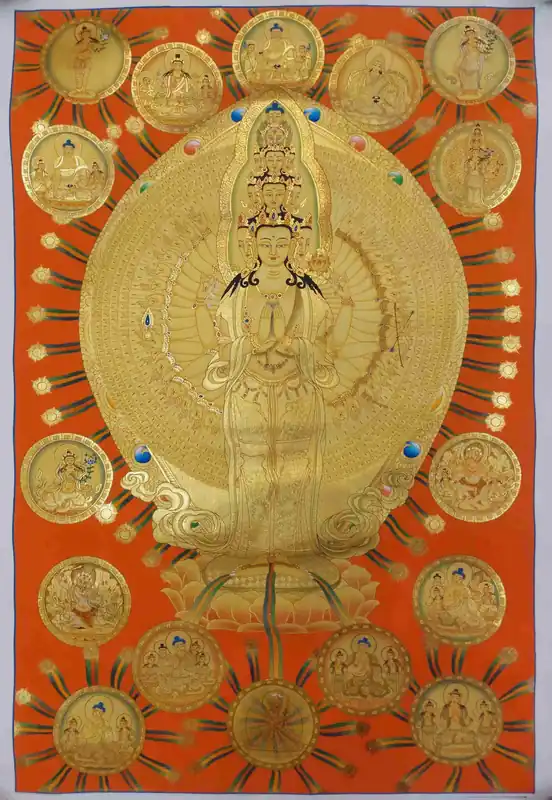 Thangka Avalokiteshvara en toile de coton