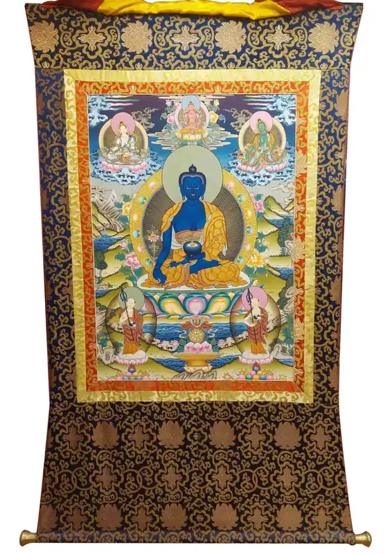 Thangka du Bouddha Médecine en Toile