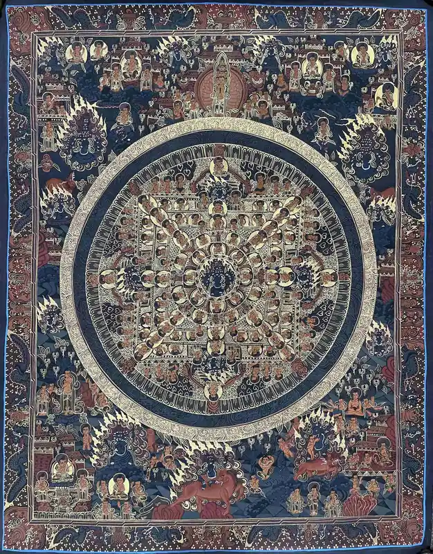 Thangka Mandala sur toile coton