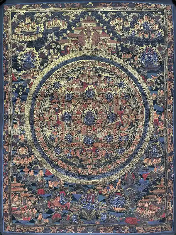 Thangka Mandala en Toile de Coton