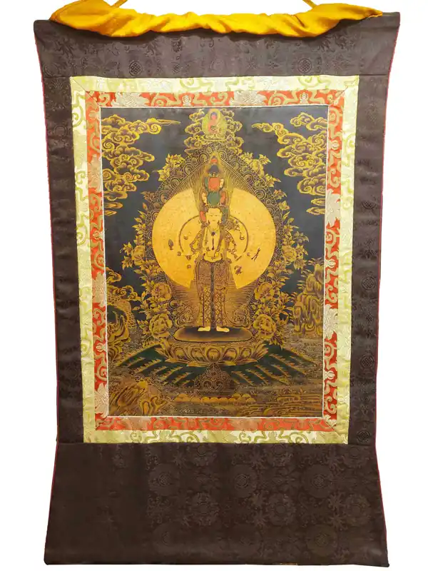 Thangka Avalokiteshvara en toile de coton