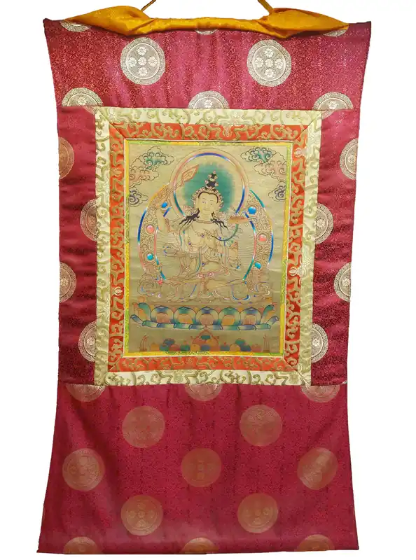 Thangka Manjushree sur Toile de Coton