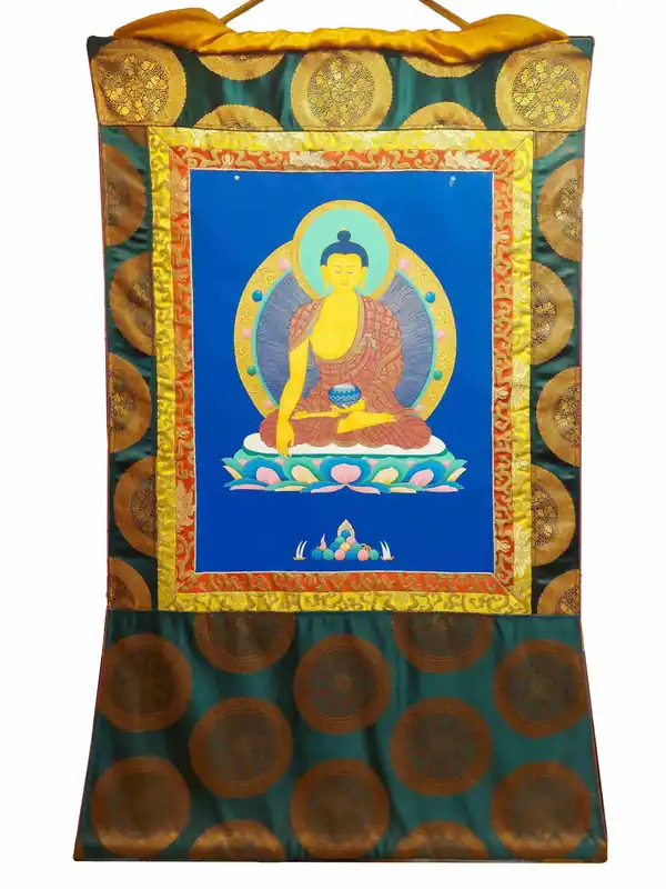 Thangka de Shakyamuni Bouddha en Toile de Coton
