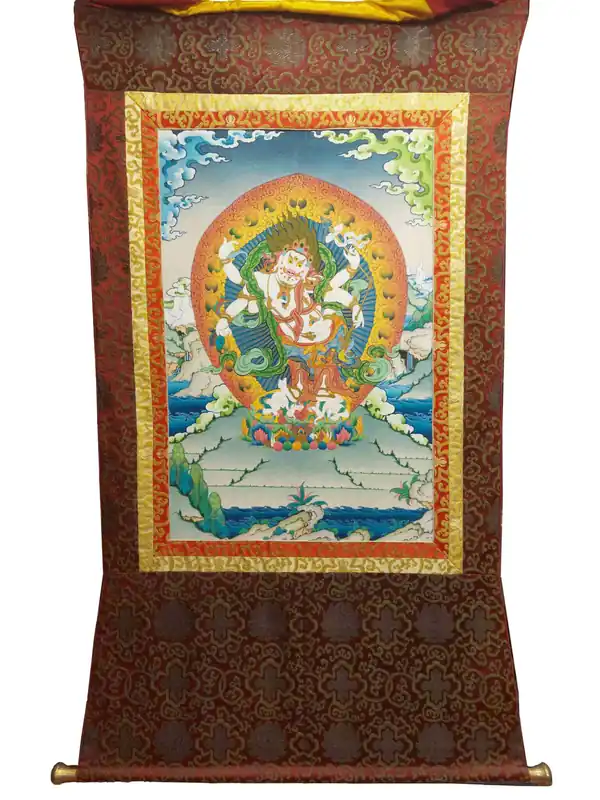 Thangka de Mahakala en toile de coton