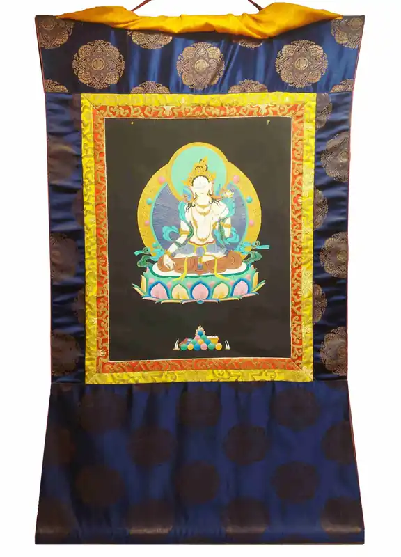 Thangka de Tara Blanche sur Toile de Coton