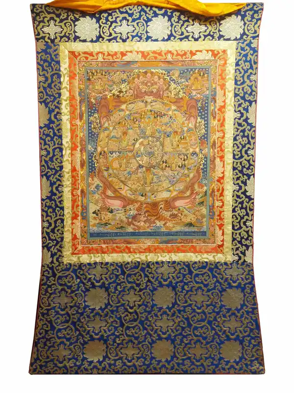 Thangka de la Roue de la Vie en Toile