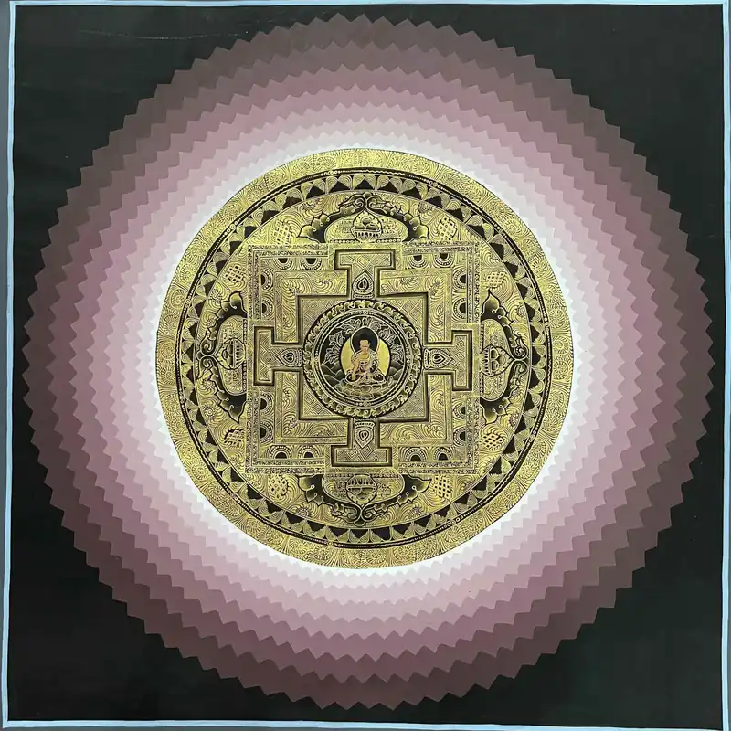 Mandala de Bouddha sur Toile Coton, 41 cm
