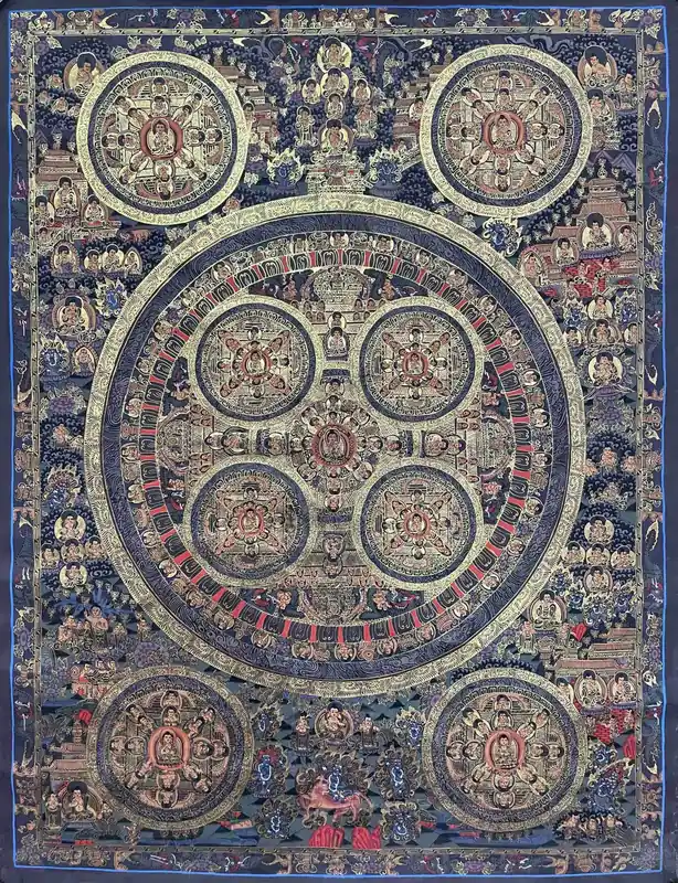 Mandala de Shakyamuni en toile 75 cm