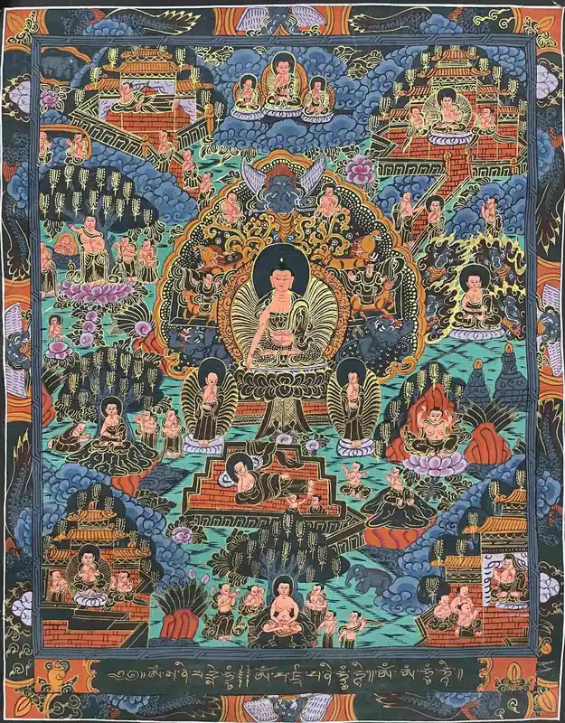 Thangka de Siddhartha en Toile Coton