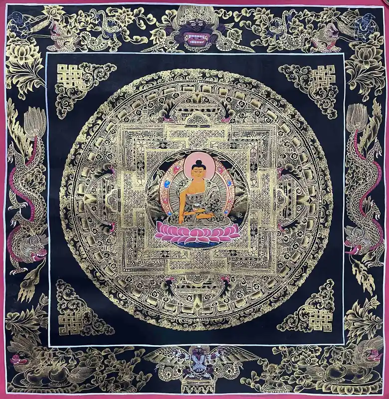 Mandala en toile de coton Shakyamuni