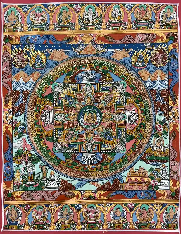 Mandala de Shakyamuni sur Toile de Coton