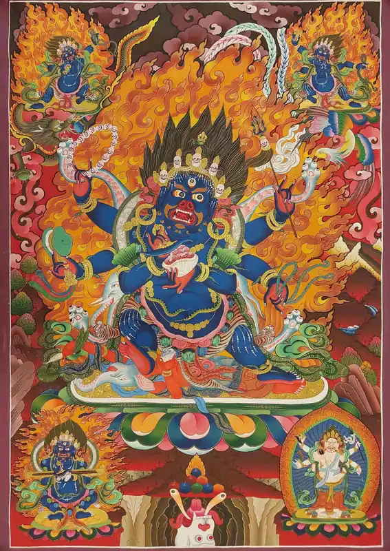 Thangka Mahakala en toile de coton