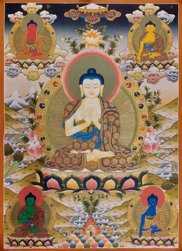 Thangka de Vairocana avec accents dorés