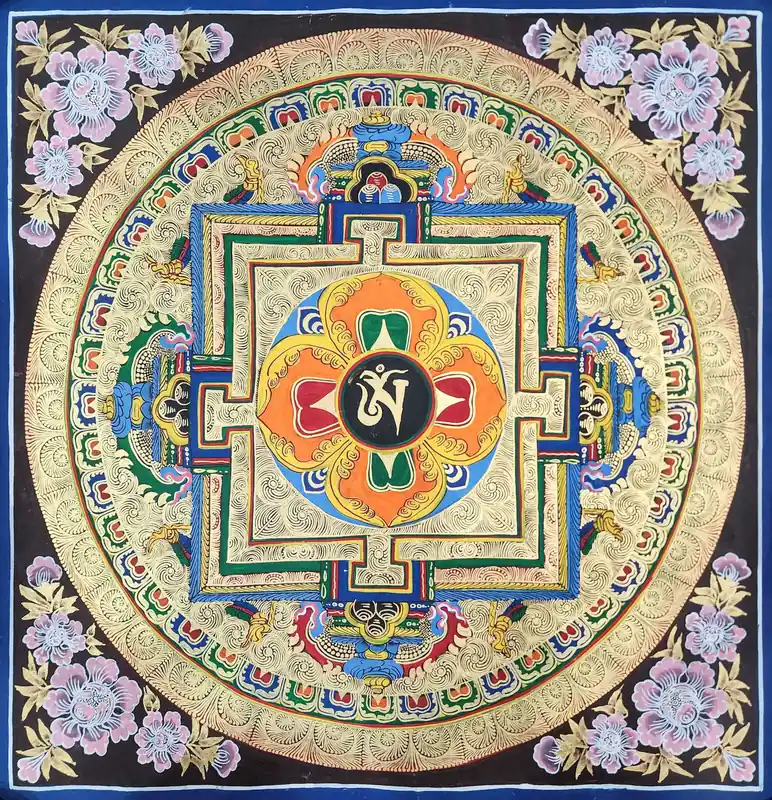 Thangka de Mandala en Toile de Coton