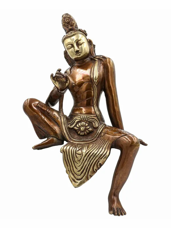 Statue en cuivre de Bodhisattva, compassion et sagesse