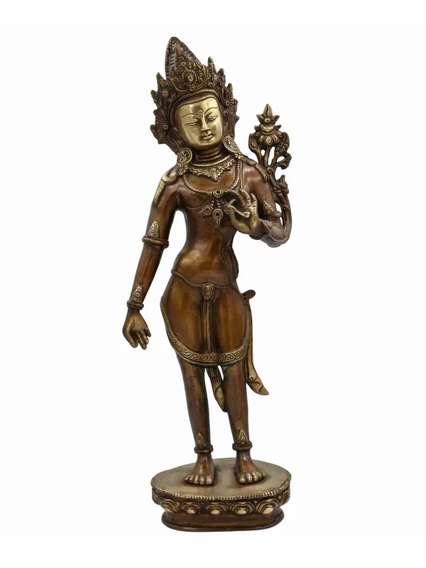 Statue en cuivre de Tara debout