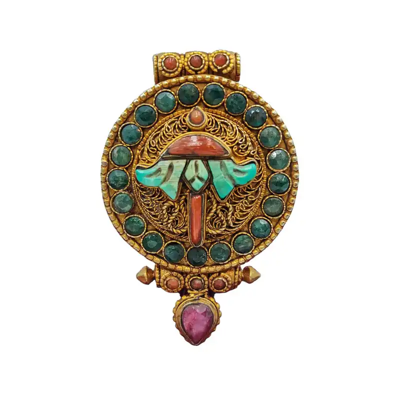Boîte Ghau en cuivre avec motif floral