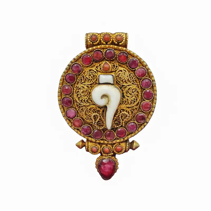Boîte Ghau en cuivre avec design Sankha