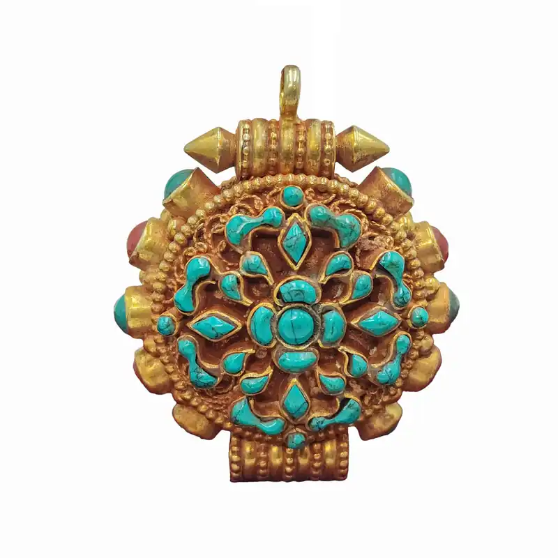 Boîte Ghau en cuivre avec motif floral