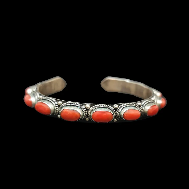 Bracelet en argent sterling avec incrustation de pierre