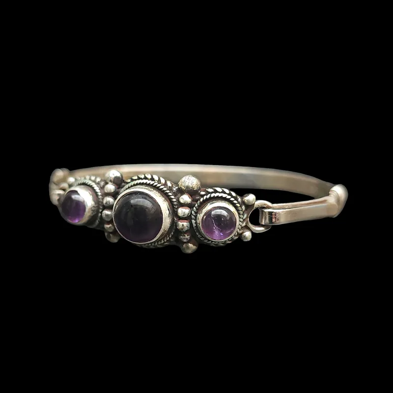 Bracelet en argent sterling avec incrustation de pierre