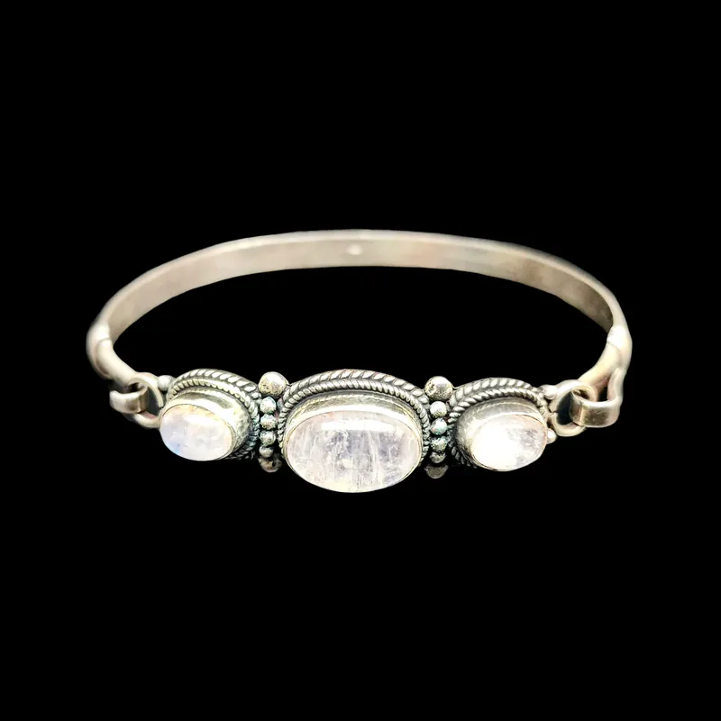 Bracelet Argent Sterling avec Incrustation de Pierre