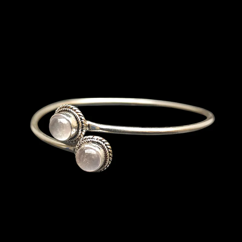 Bracelet en argent sterling Vajrayana avec incrustation