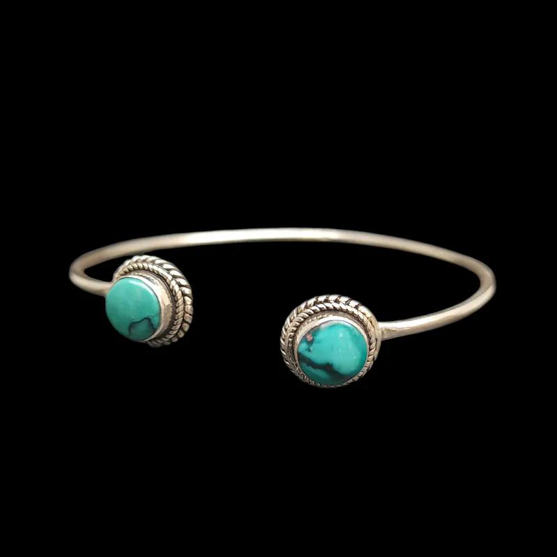 Bracelet en argent sterling avec inlay de pierre