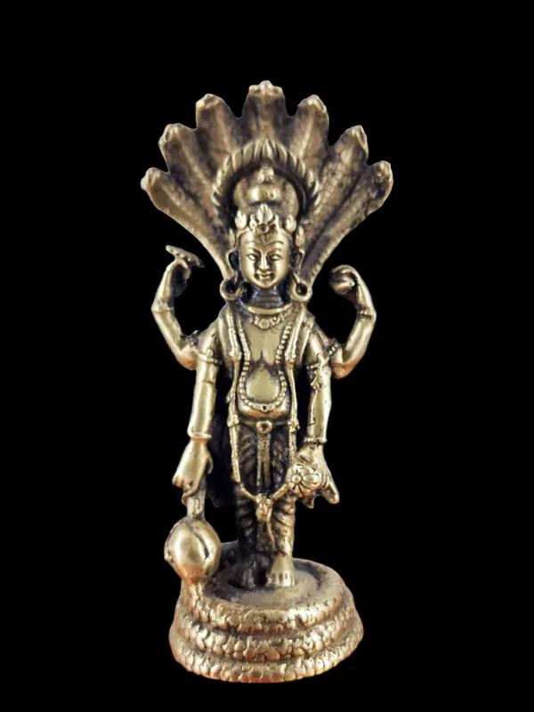 Statue divine en bronze de Vishnu – Gardien spirituel fait main
