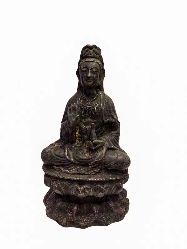 Statue de Bouddha Amoghasiddhi en cuivre fait main – 30 cm