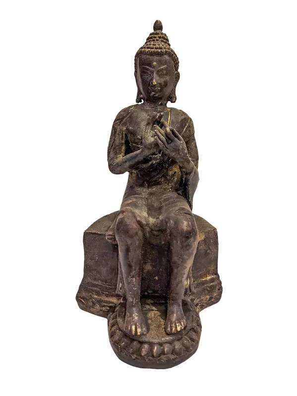 Statue en bronze de Bouddha Maitreya, 21 cm