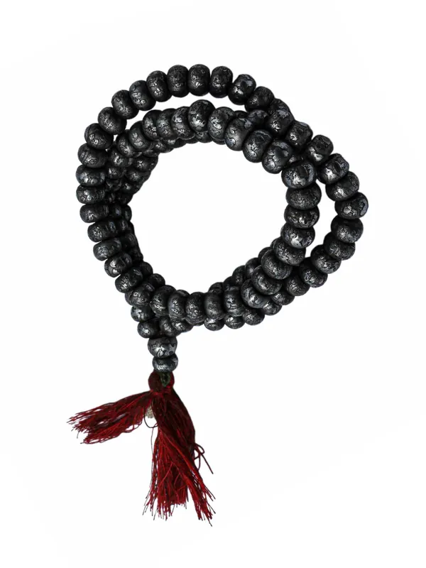Mala en fer de 8 mm avec Om Mani Padme Hum