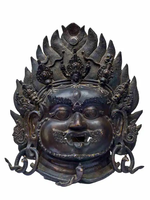 Masque de Mahakala en fer fait à la main