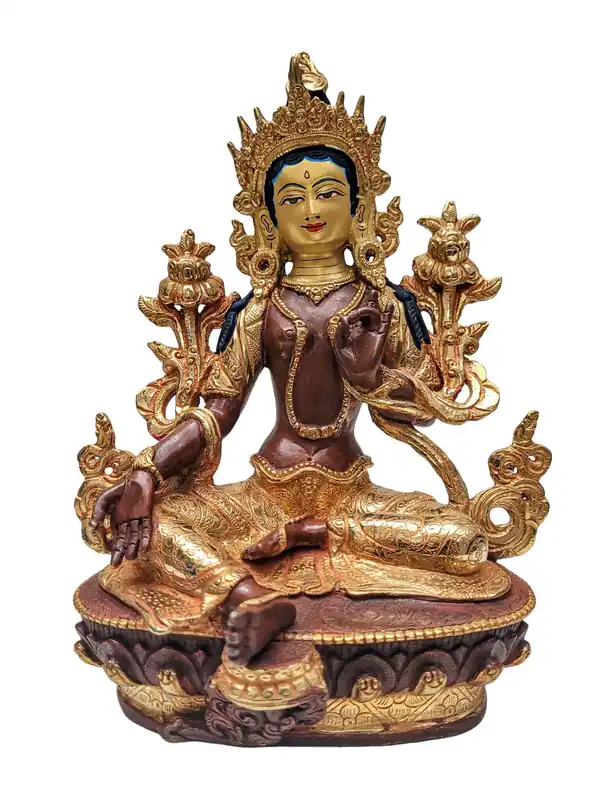 Statue de Tara Verte de 23 cm en provenance du Népal