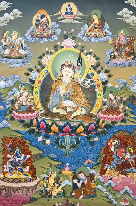 Thangka de Padmasambhava sur toile de coton
