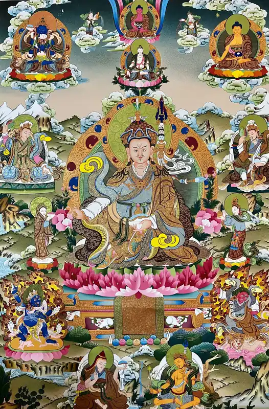 Thangka de Padmasambhava sur toile de coton