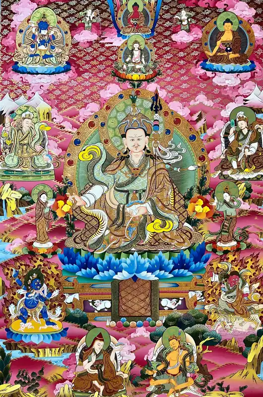 Thangka de Padmasambhava sur toile de coton