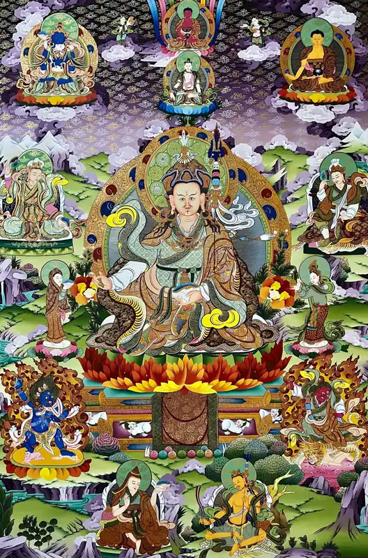 Thangka tibétain de Guru Padmasambhava