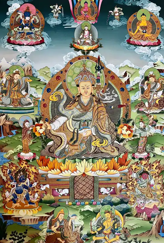 Thangka de Padmasambhava sur toile de coton