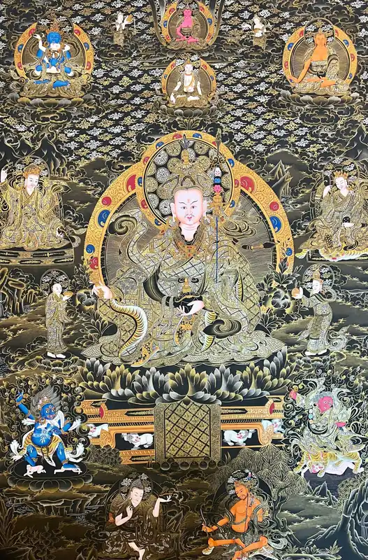 Thangka de Padmasambhava sur toile de coton