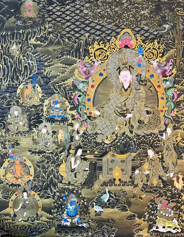 Thangka de Padmasambhava sur toile de coton
